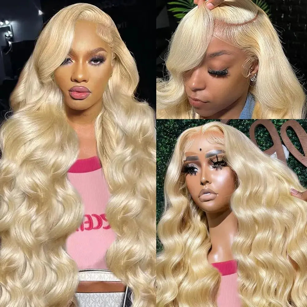 Urody 13X6 Deep Wave Lace Front Wigs Human Hair Pre Plucked 4/27 Highlight Ombre Colored Glueless Wigs Honey Blonde Lace Frontal Wigs Human with Baby Hair