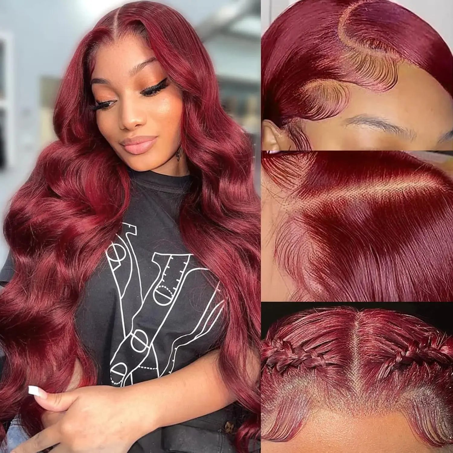 Urody 13X6 Deep Wave Lace Front Wigs Human Hair Pre Plucked 4/27 Highlight Ombre Colored Glueless Wigs Honey Blonde Lace Frontal Wigs Human with Baby Hair